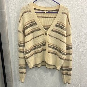 Striped Cream and Brown Women's Sweater